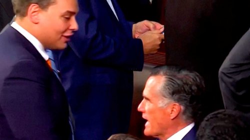 Romney Confronts George Santos After State of the Union Telling Him ‘You Shouldn't Be in Congress’