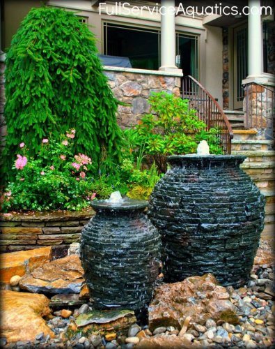Paradise Ponds -Stacked Slate Urns cover image