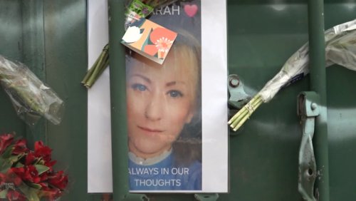 Flowers and tributes left for Sarah Mayhew after her remains found in south London park