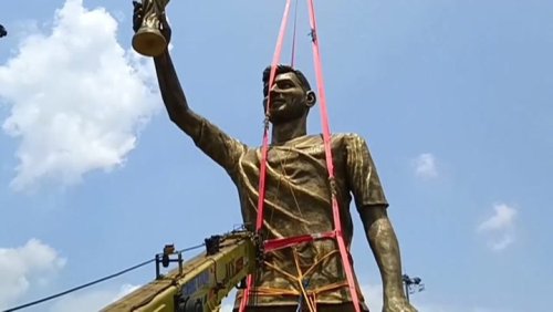 70ft Lionel Messi statue taken down due to safety fears months after unveiling