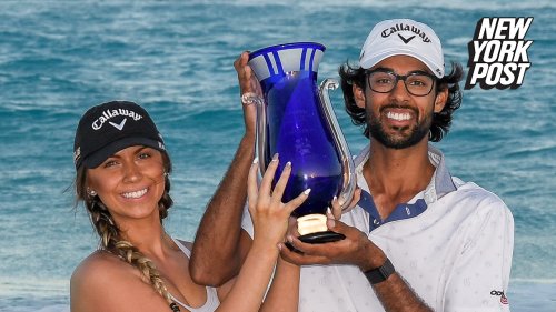 Rising golf star Akshay Bhatia met his caddy – and girlfriend – by sliding into her DMs