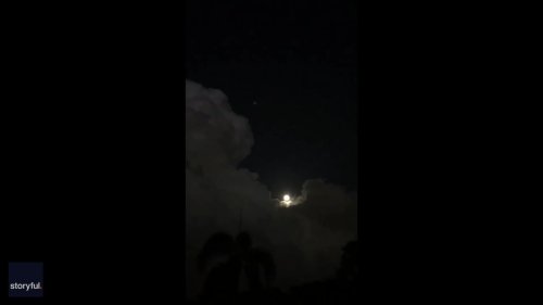 Moon and Lightning Combine to Spectacular Effect in Florida Sky