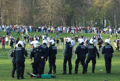 Police disperse thousands at Belgian April Fool party