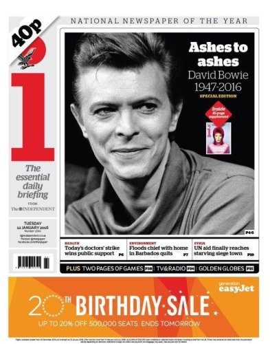 How the newspapers reacted to David Bowie's death – in pictures