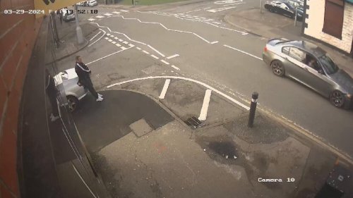 Moment grandad, 95, knocked down by BMW that does not stop