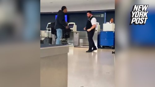 Wild video shows United Airlines worker, ex-NFL player brawling at Newark Airport