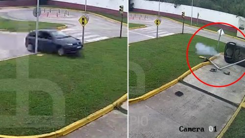 Video of woman crashing her car during driving test goes viral