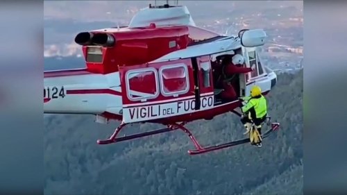 Dog Rescued After 100-Meter Cliff Descent in Spoleto, Italy