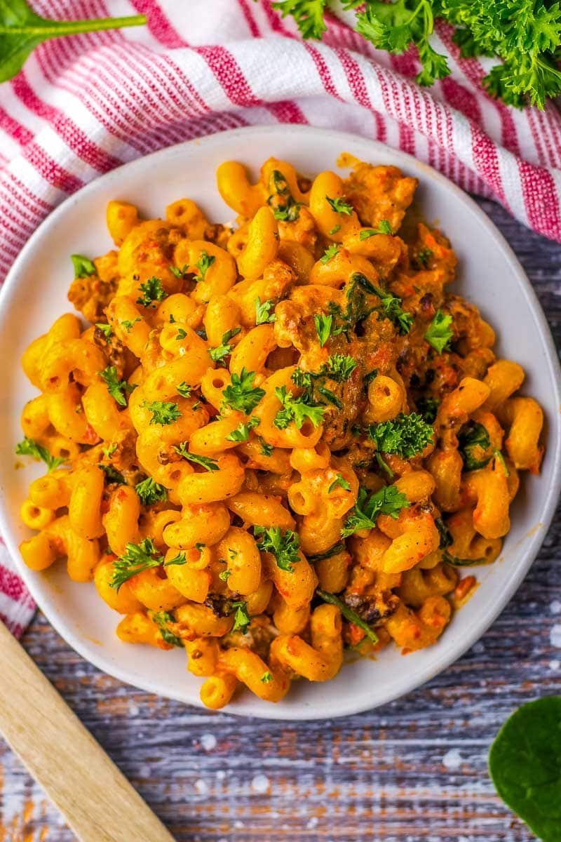 One-Pot Creamy Sausage & Red Pepper Pasta is Weeknight Wonder