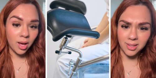 Woman goes to the gynecologist. The doctor looks her up and down, shames her