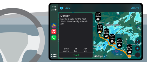 Weather on the Way is the First App Providing Live Radar Via CarPlay