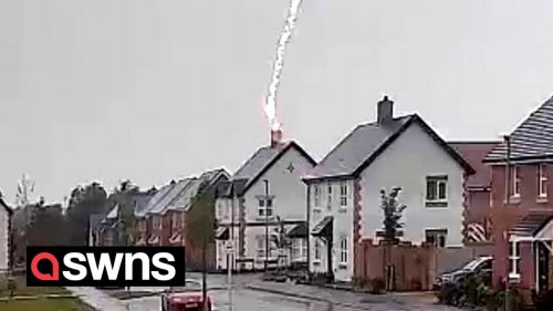 Couple had lucky escape after lightning bolt struck home and destroyed roof