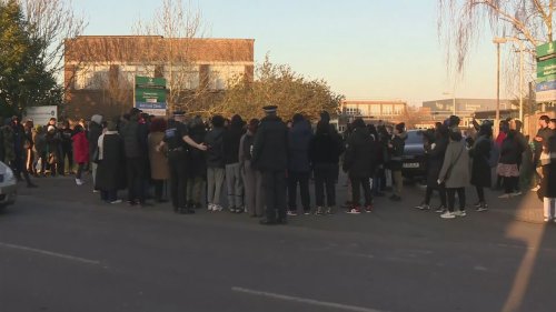 Protesters gather outside Ashford school following attack