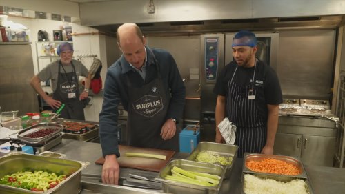 Prince Williams visits a surplus food distribution charity