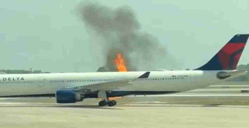 Delta passengers flee after flight catches fire before takeoff