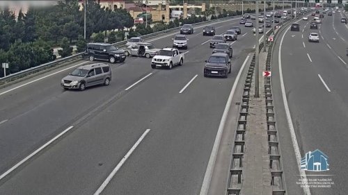 Azerbaijan: CCTV captures dramatic multiple-vehicle collision in Azerbaijan