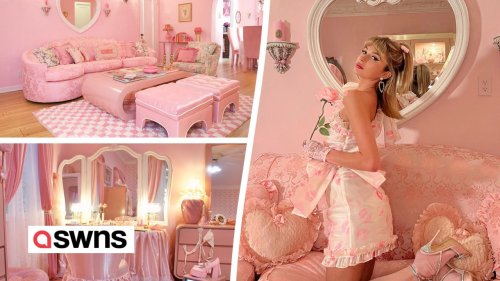 Pink-obsessed woman spends $20k creating an 80s Barbie-themed apartment
