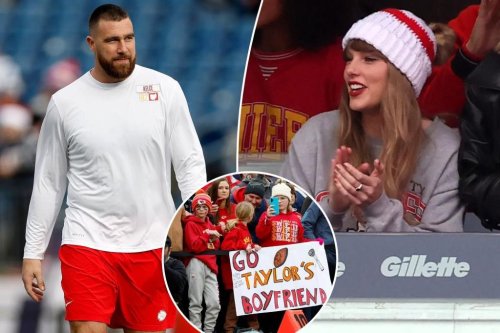 Taylor Swift attends Chiefs vs. Patriots game at Gillette Stadium.