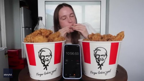 Competitive Eater Devours 50 KFC Wings in Under 50 Minutes