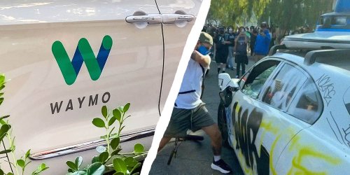 Calling A Waymo To Set It On Fire Becomes A Bit During LA immigration Protest