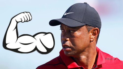 Here's Tiger Woods looking absolutely jacked in a cutoff shirt