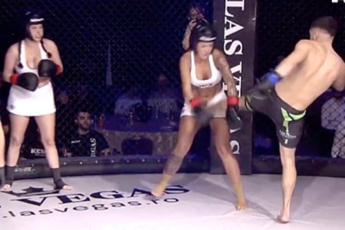 Disgusting: 2 male fighters take on 3 OnlyFans models in a sanctioned fight