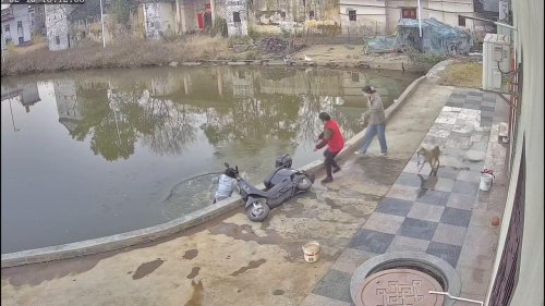 China: The Girl Falls Into the River