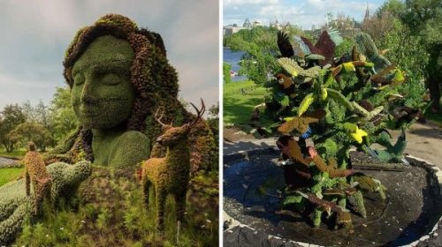 A Quebec City Park Is Getting Giant Sculptures Made Of Flowers & Plants 