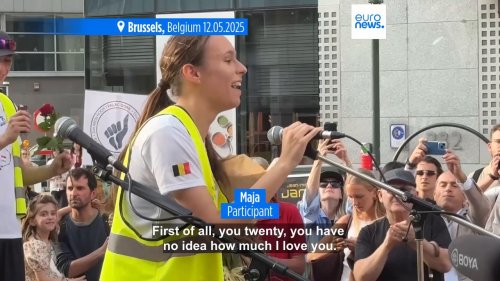 Serbian students participating in ultramarathon arrive in Brussels