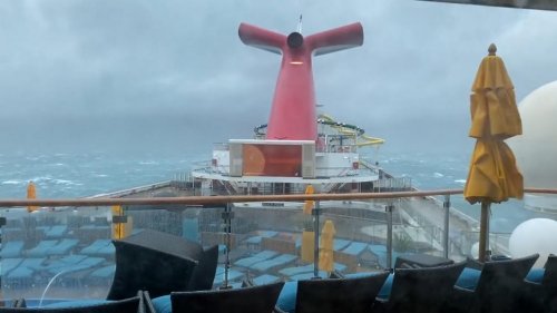 Carnival cruise ship battered by severe weather, rough seas