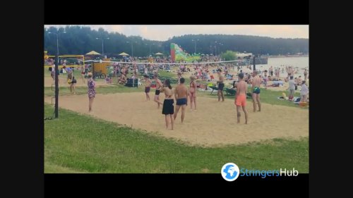 People flock to the beach amid heatwave in Minsk, Belarus