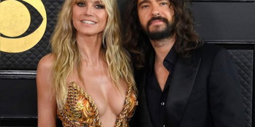 Mit Tom Kaulitz auf dem roten Teppich: Heidi Klum glänzt bei den Grammys im goldenen Kleid