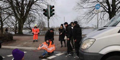 In Hamburg: Wütende Autofahrer reißen Klima-Aktivisten von der Straße
