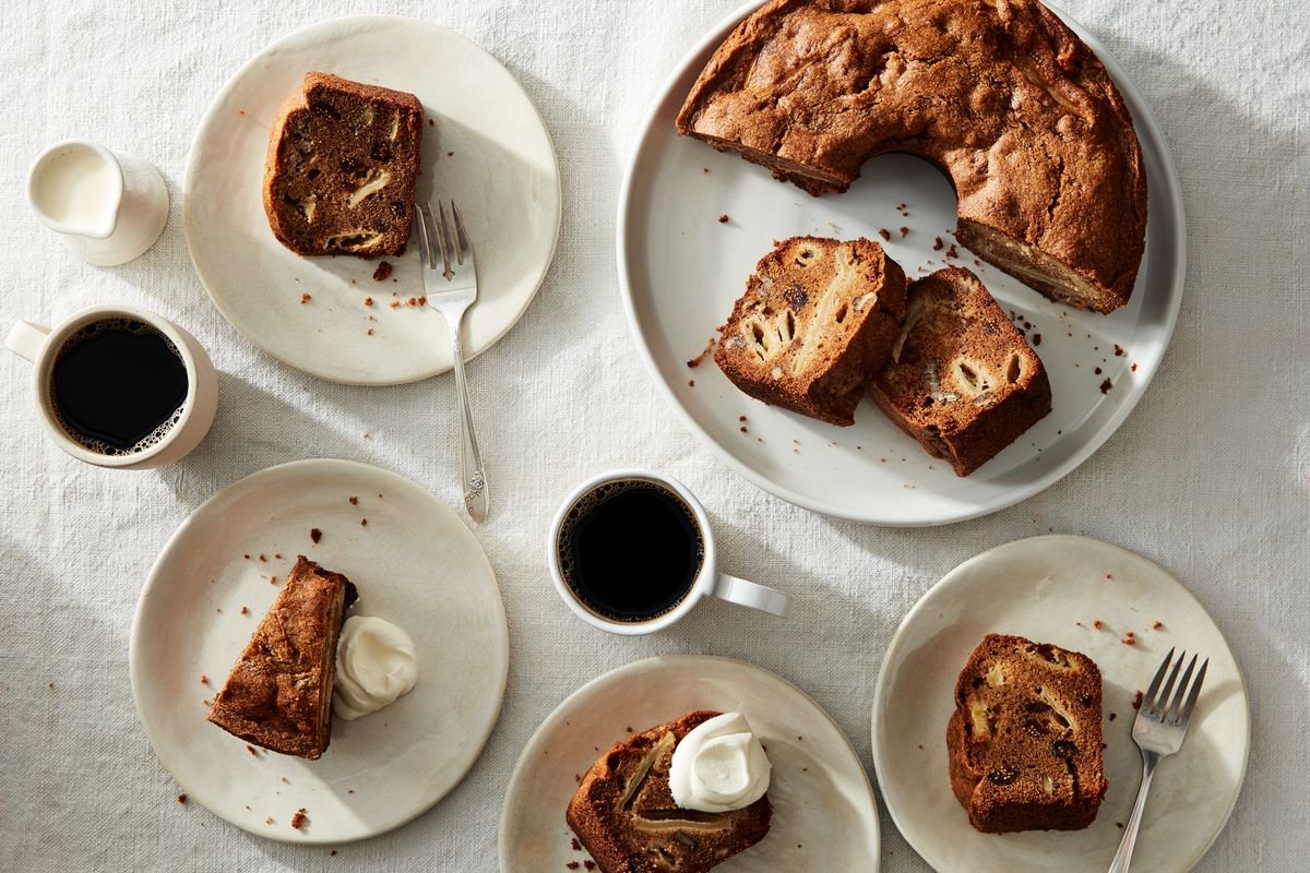 Brown Sugar Apple Cake With Pecans & Dried Figs