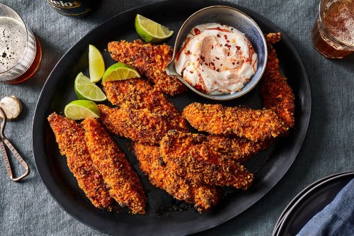 Red Curry Chicken Fingers (Strips) With Crispy Onion Breading Recipe on Food52