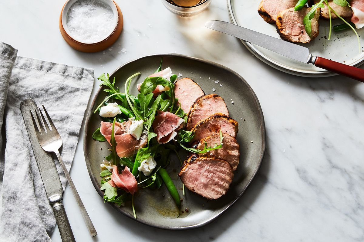 Colby Garrelts' Grilled Pork Loin with Green Bean Arugula Salad