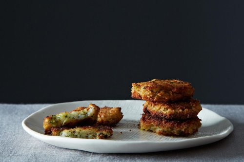 Mashed Potato Cakes with Broccoli and Cheese