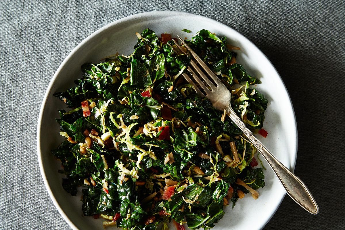 Kale and Brussels Sprout Salad with Honey Balsamic Dressing