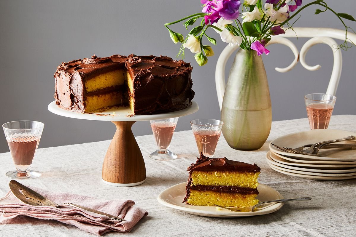 Yellowest Yellow Cake With Fudgy Chocolate Frosting