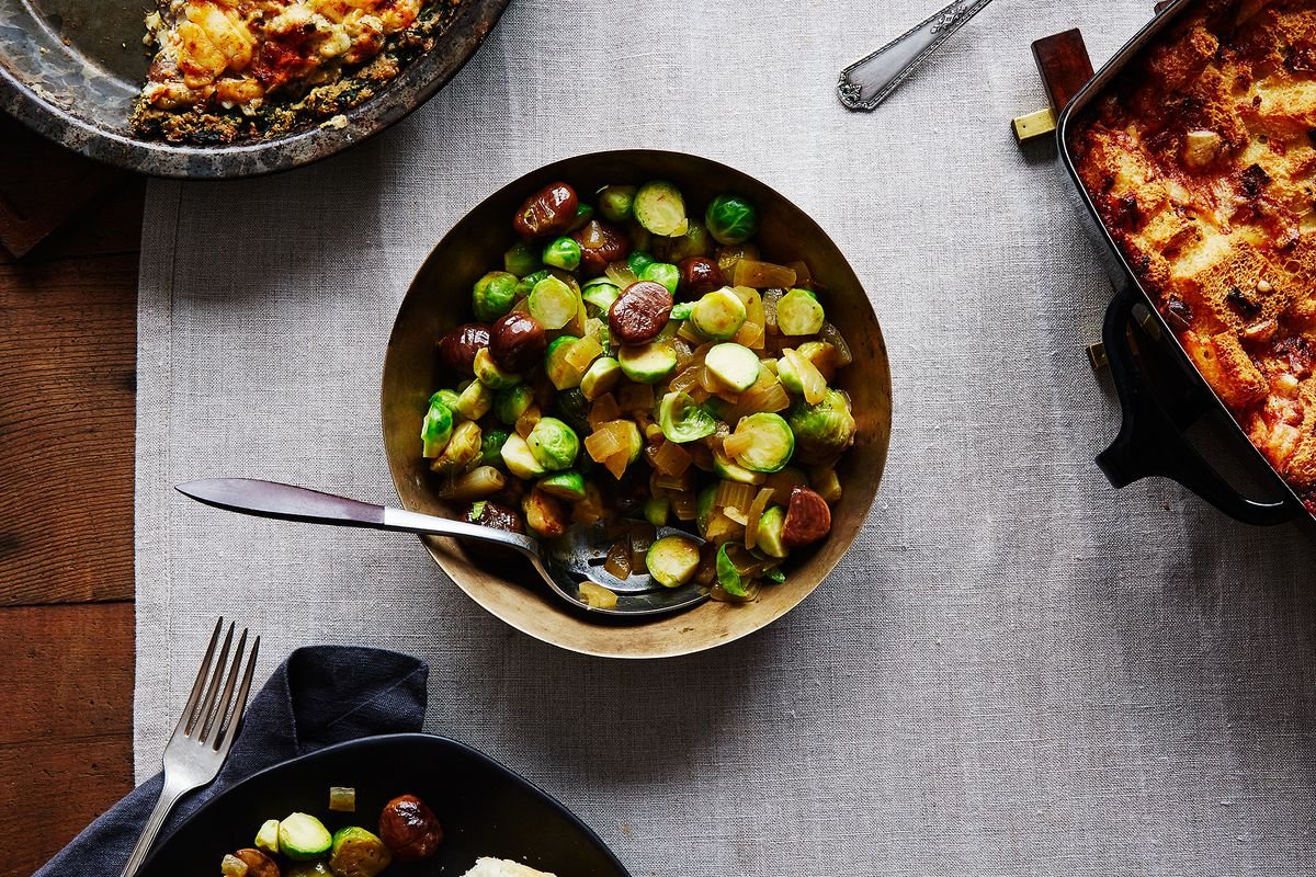 Julia Child's Brussels Sprouts with Braised Chestnuts