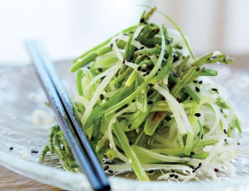 Sea Bean Salad with Daikon and Cucumber