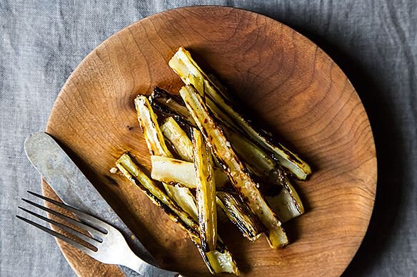 Anna Klinger's Grilled Swiss Chard Stems with Anchovy Vinaigrette
