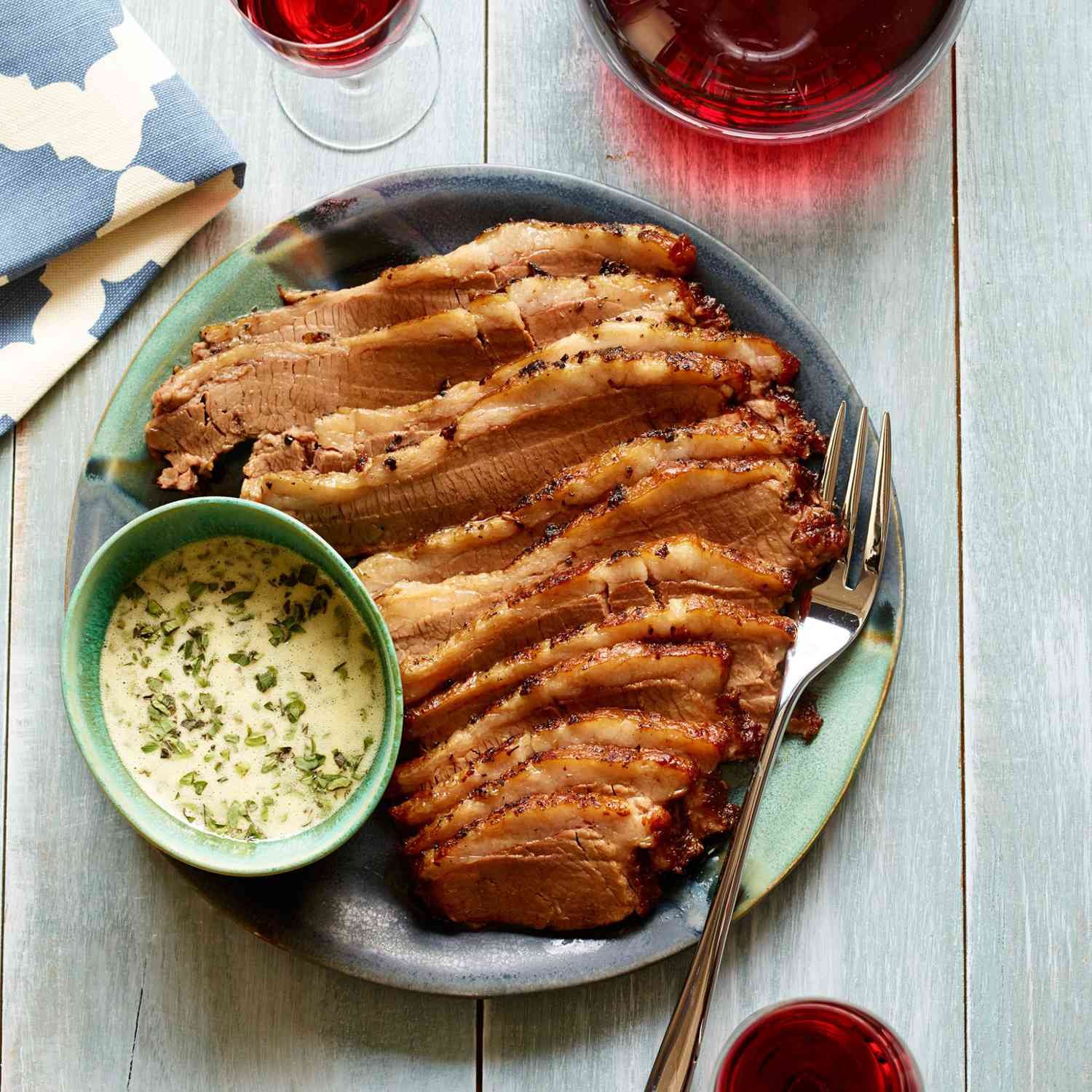 Beef Brisket with Lemon-Oregano Sauce