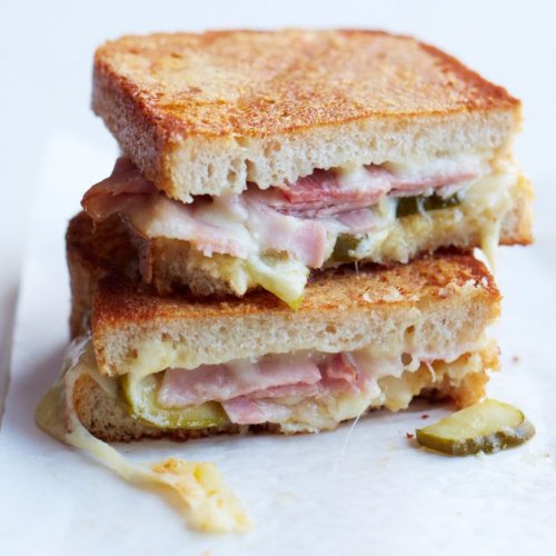 Inside-Out Grilled Ham and Cheese Sandwiches