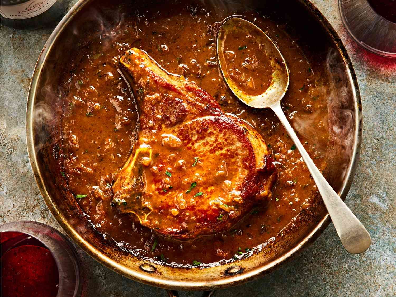 Pork Chops with Sherry Pan Sauce with Ras Al Hanout