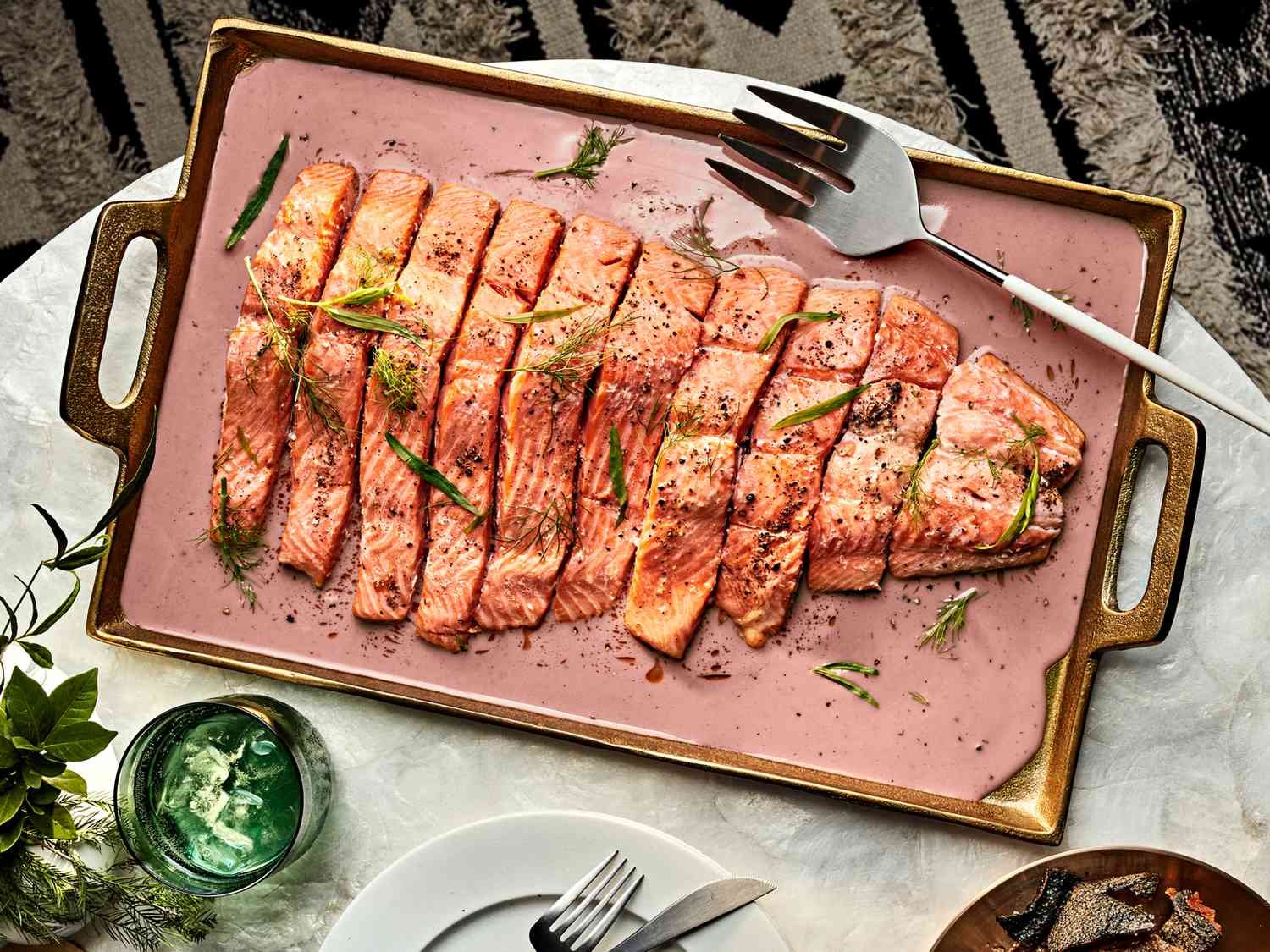 Herb-Roasted King Salmon with Pinot Noir Sauce