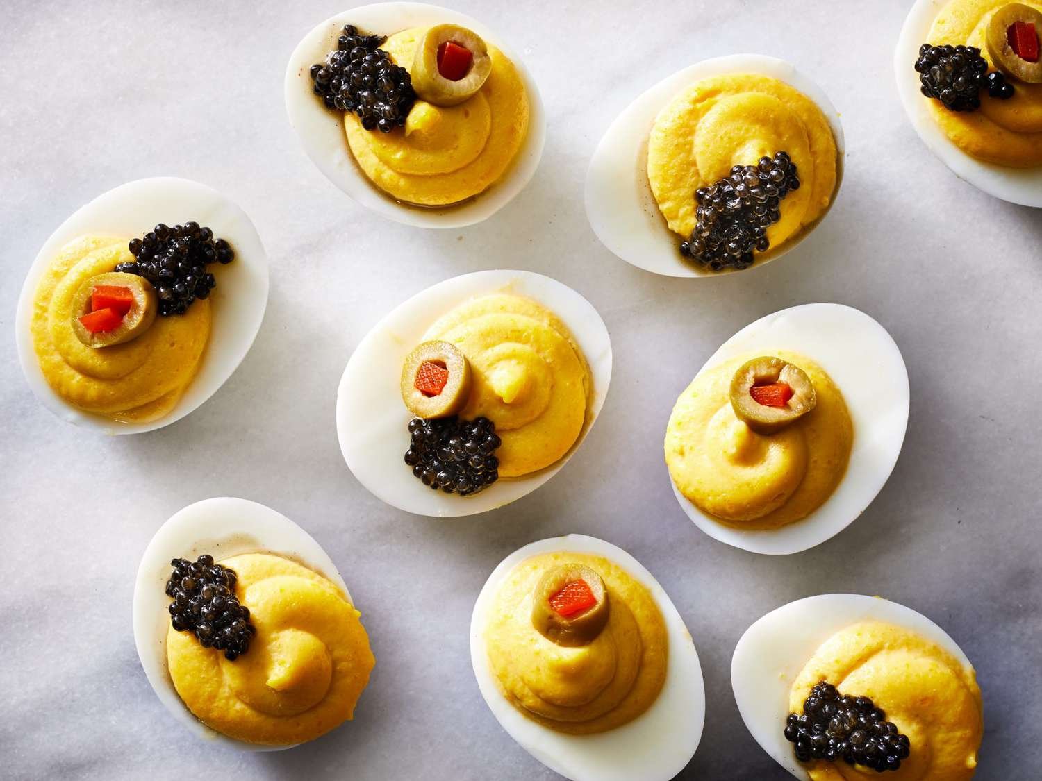 Caviar-Topped Deviled Eggs
