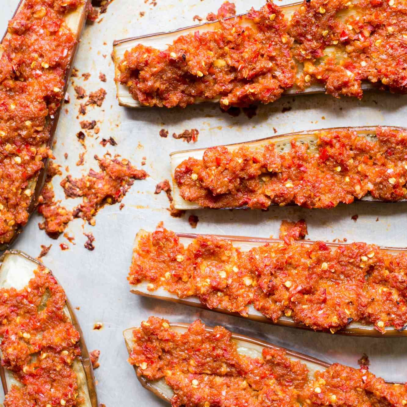 Sambal Terung (Malaysian Roasted Eggplant with Chile Sauce)