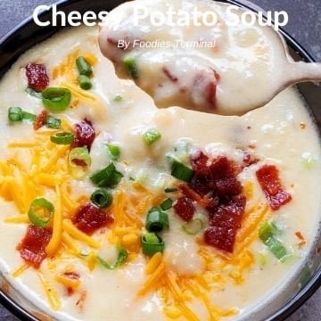 Instant Pot Cheesy Potato Soup (without cream cheese) » Foodies Terminal