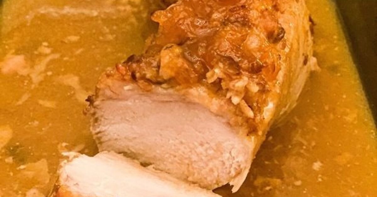 Apricot Glazed Bacon Pork Tenderloin